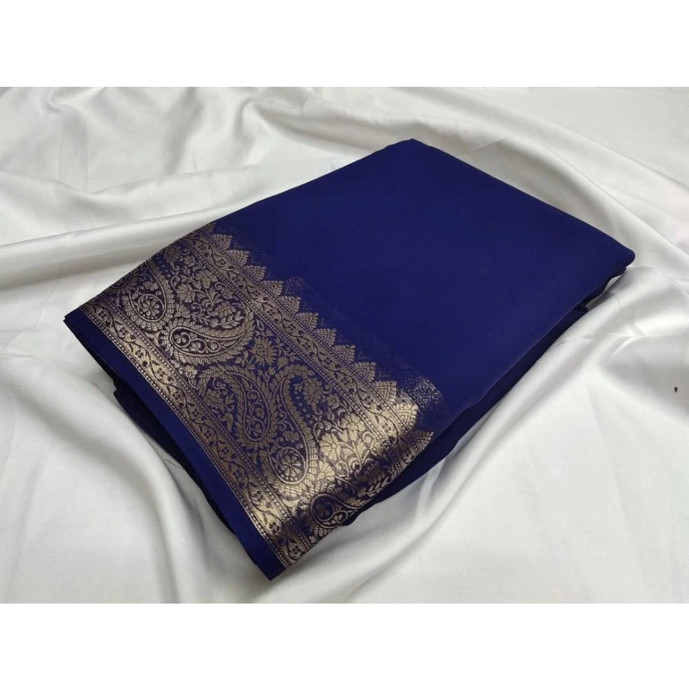 Sophisticated Women's Crepe Chit Pallu Solid Saree With Blouse Piece