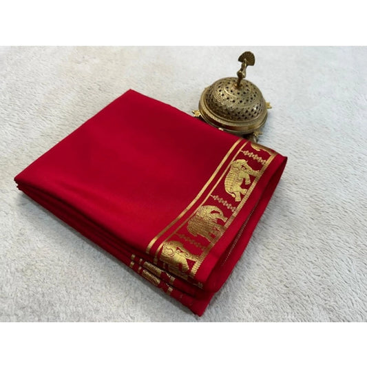 Sophisticated Women's Crepe Chit Pallu Solid Saree With Blouse Piece