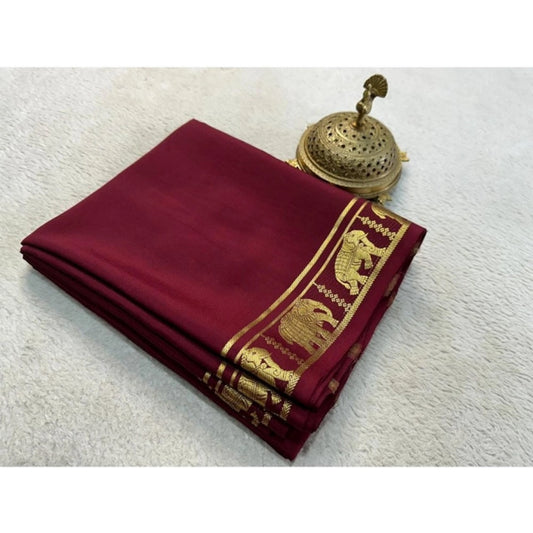 Sophisticated Women's Crepe Chit Pallu Solid Saree With Blouse Piece