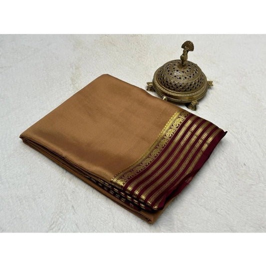 Appealing Women's Crepe Chit Pallu Solid Saree With Blouse Piece