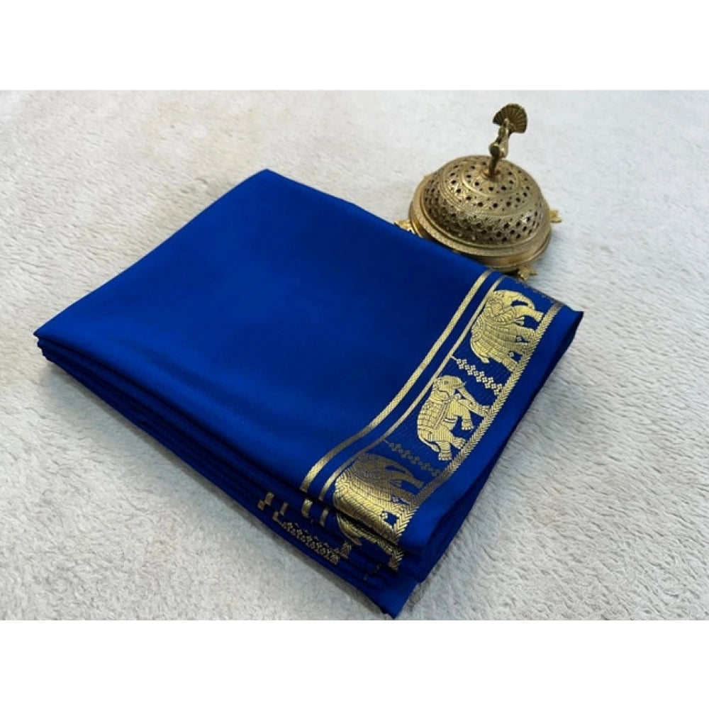 Appealing Women's Crepe Chit Pallu Solid Saree With Blouse Piece