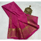Appealing Women's Crepe Chit Pallu Solid Saree With Blouse Piece