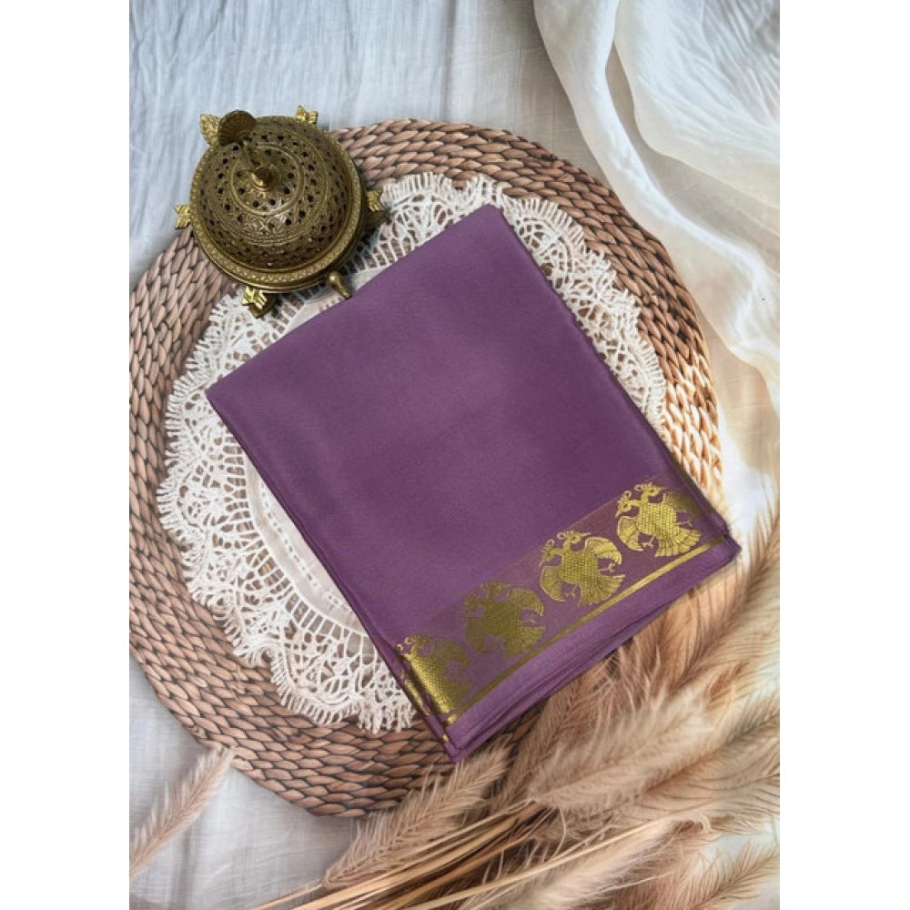 Appealing Women's Crepe Chit Pallu Solid Saree With Blouse Piece