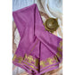 Appealing Women's Crepe Chit Pallu Solid Saree With Blouse Piece