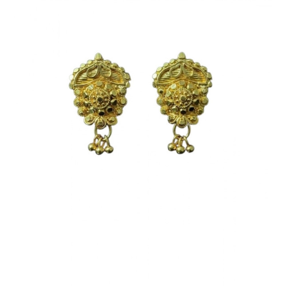 Exquisite Women's Pack of 2 Brass Gold-Plated Earrings