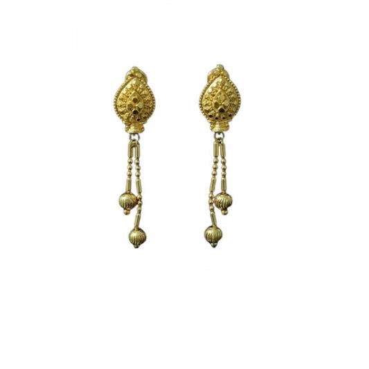 Exquisite Women's Pack of 2 Brass Gold-Plated Earrings