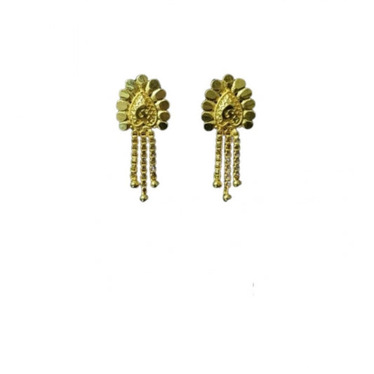 Exquisite Women's Pack of 2 Brass Gold-Plated Earrings