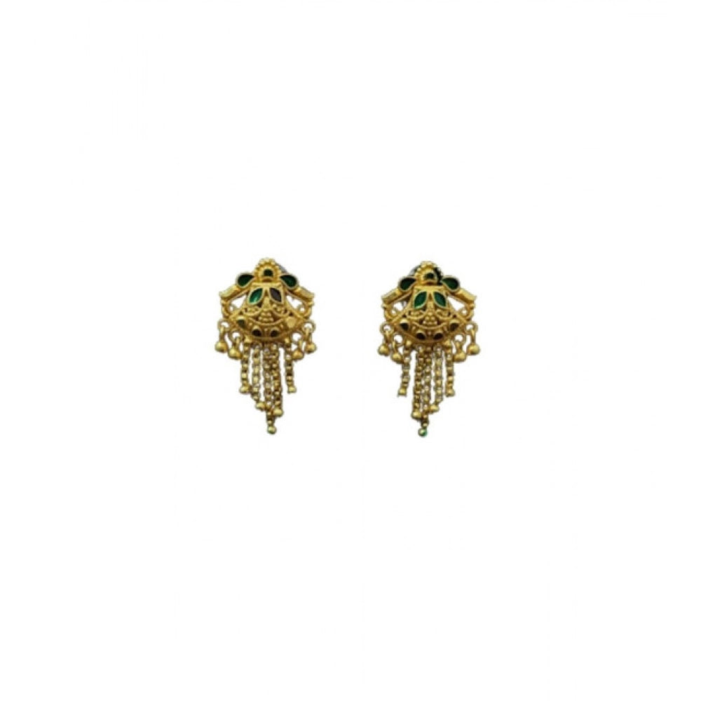 Exquisite Women's Pack of 2 Brass Gold-Plated Earrings