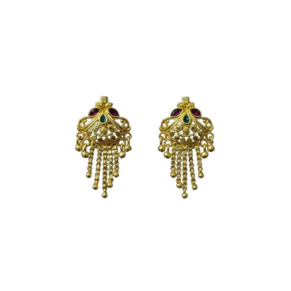 Exquisite Women's Pack of 2 Brass Gold-Plated Earrings