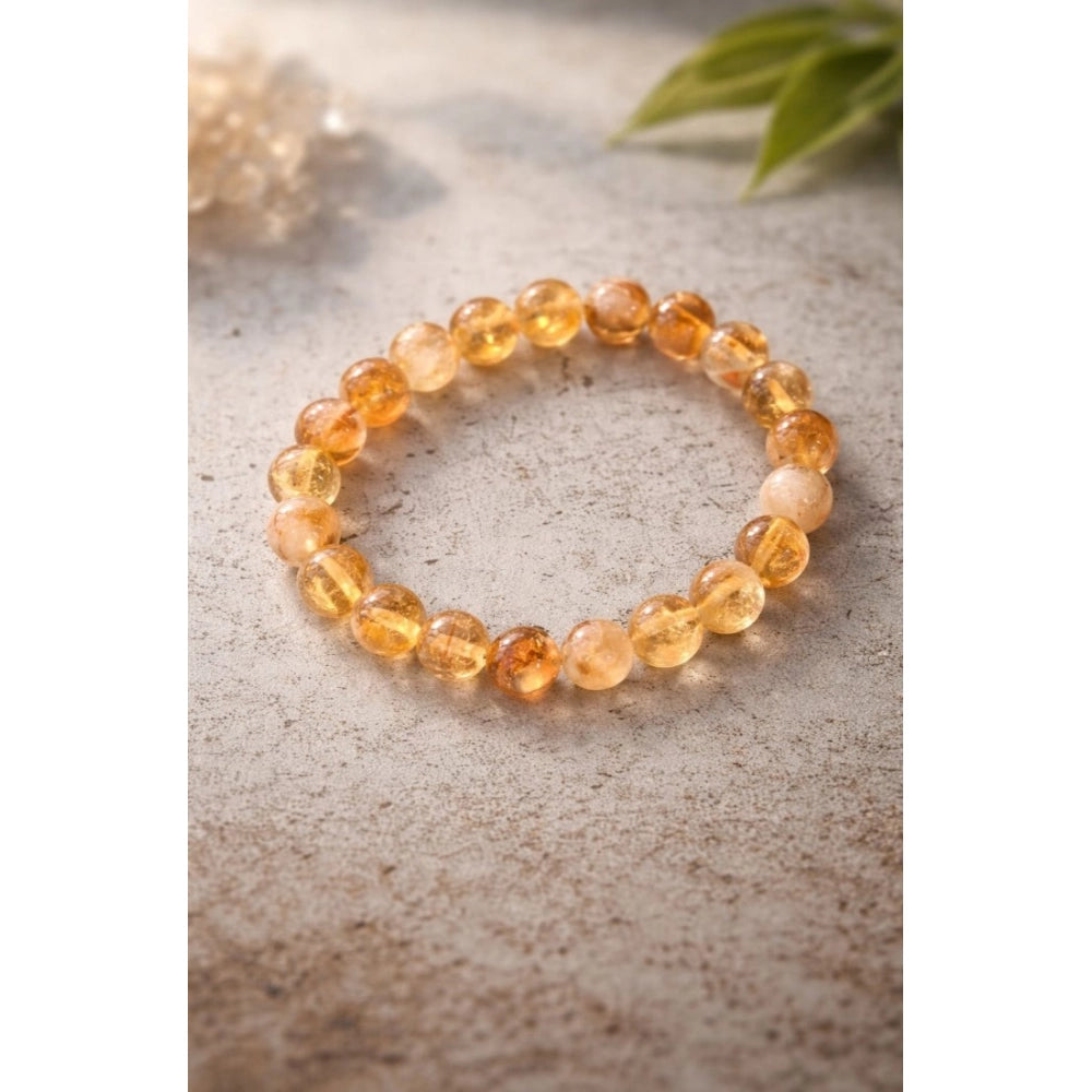 Elegant Natural Crystal 8mm Citrine Bracelet