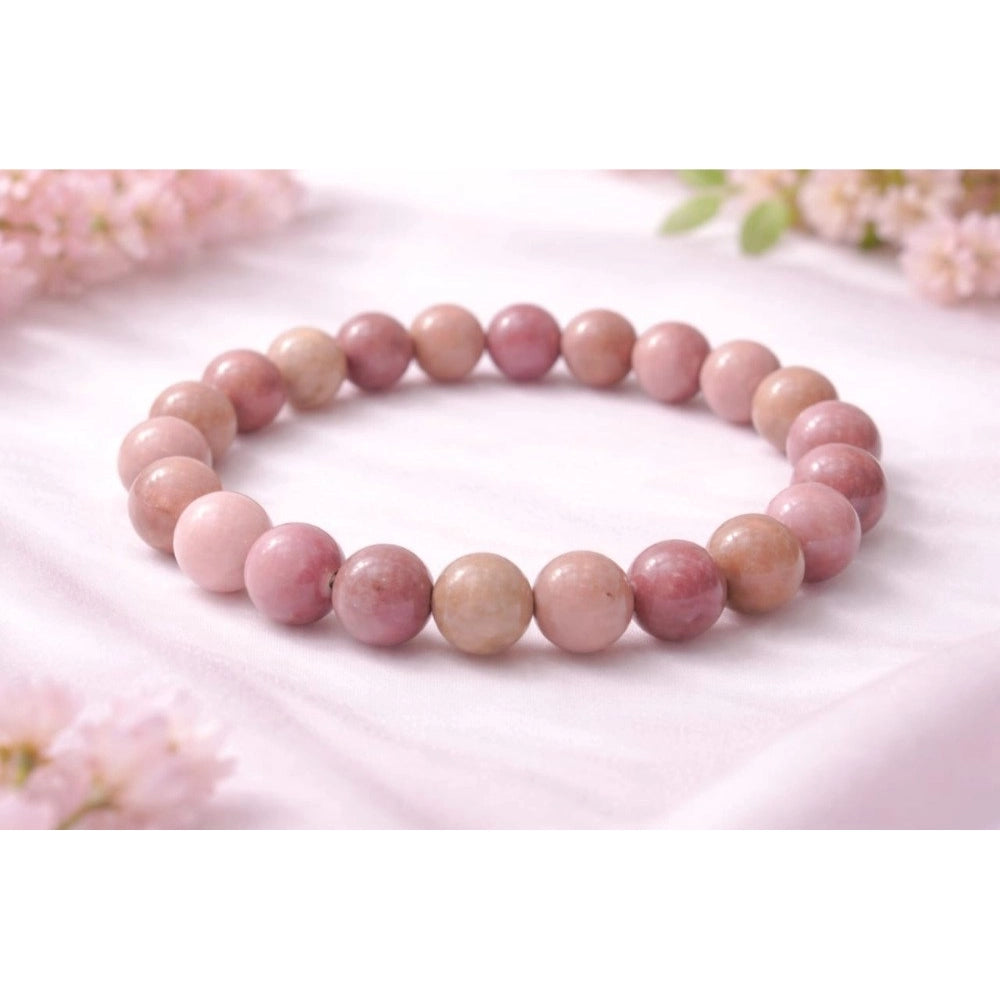 Elegant Natural Crystal 8mm Rhodonite Bracelet