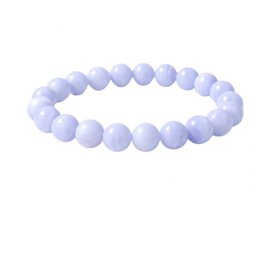 Elegant Natural Crystal 8mm Bluelace Agate Bracelet