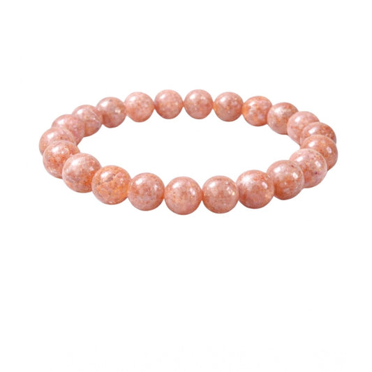 Elegant Natural Crystal 8mm Sunstone Bracelet