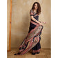 Feminine Women's Satin Crepe Printed Saree With Blouse Piece