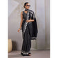 Feminine Women's Satin Crepe Printed Saree With Blouse Piece