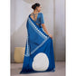 Feminine Women's Satin Crepe Printed Saree With Blouse Piece