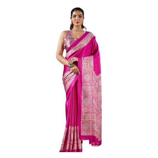 Urbane Women's Satin Crepe Printed Saree With Blouse Piece