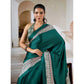 Urbane Women's Satin Crepe Printed Saree With Blouse Piece