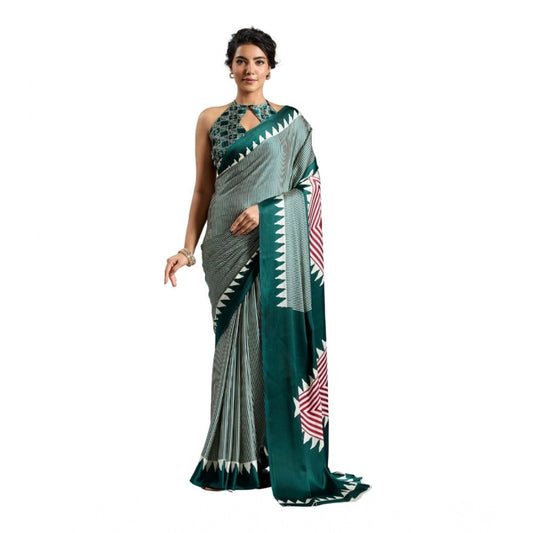 Fashionista Women's Satin Crepe Printed Saree With Blouse Piece