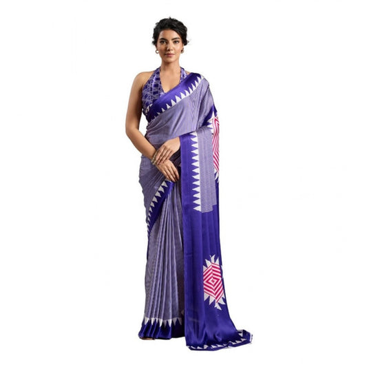 Fashionista Women's Satin Crepe Printed Saree With Blouse Piece