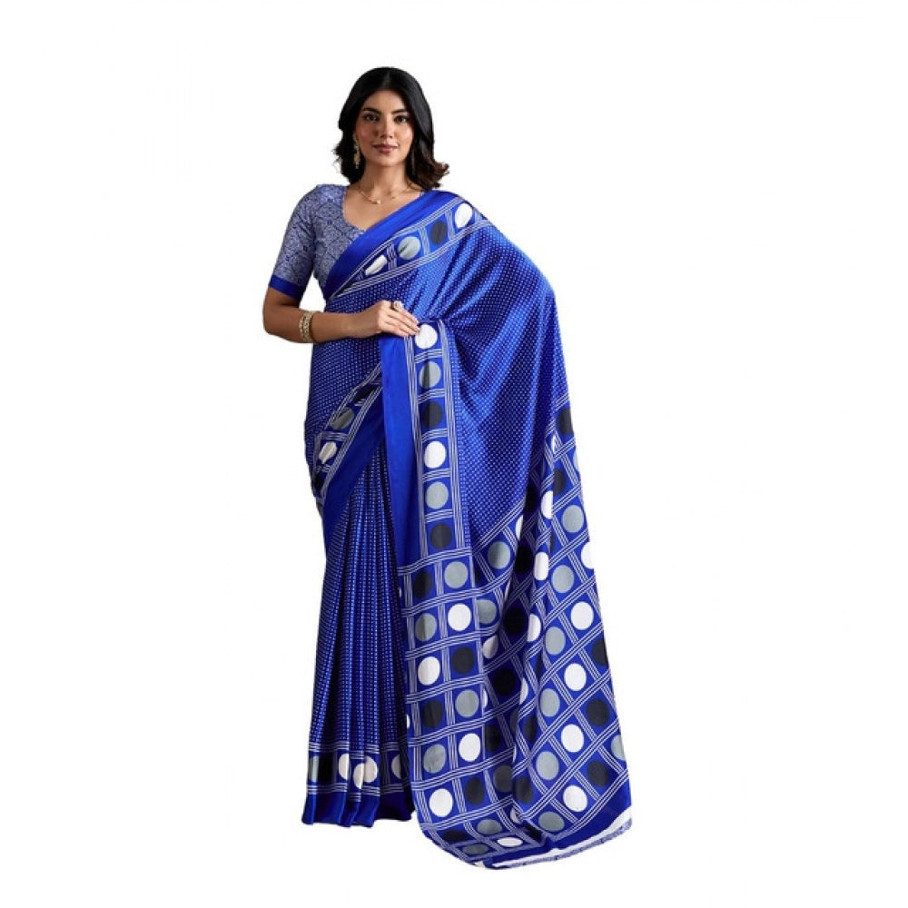 Fashionista Women's Satin Crepe Printed Saree With Blouse Piece