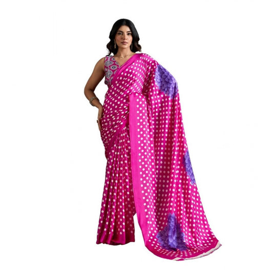 Comfy Women's Satin Crepe Printed Saree With Blouse Piece