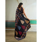 Comfy Women's Satin Crepe Printed Saree With Blouse Piece