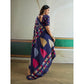 Comfy Women's Satin Crepe Printed Saree With Blouse Piece