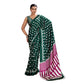 Unique Women's Satin Crepe Printed Saree With Blouse Piece