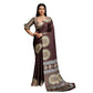 Classic Women's Satin Crepe Printed Saree With Blouse Piece
