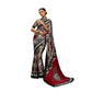 Classic Women's Satin Crepe Printed Saree With Blouse Piece