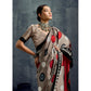Classic Women's Satin Crepe Printed Saree With Blouse Piece