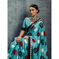 Classic Women's Satin Crepe Printed Saree With Blouse Piece
