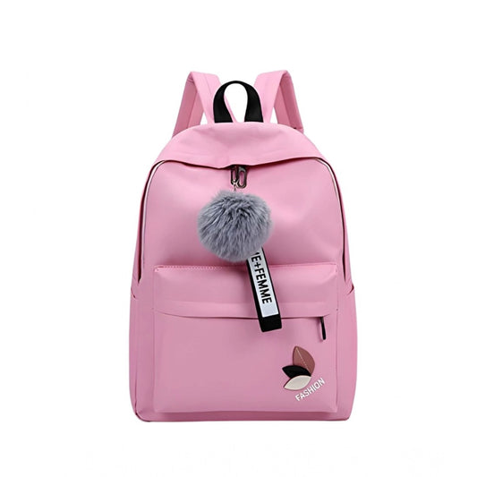 Modish Unisex PU Leather Solid Medium Zipper Backpack