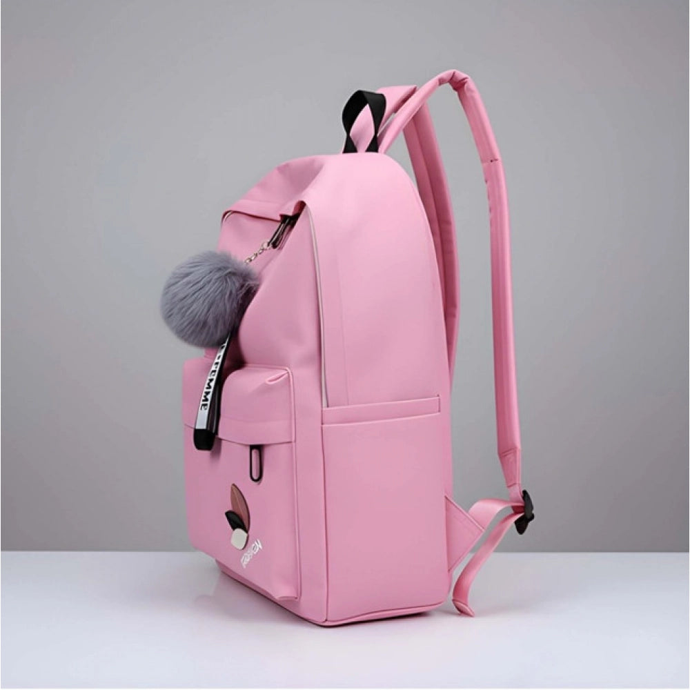 Modish Unisex PU Leather Solid Medium Zipper Backpack