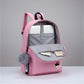 Modish Unisex PU Leather Solid Medium Zipper Backpack