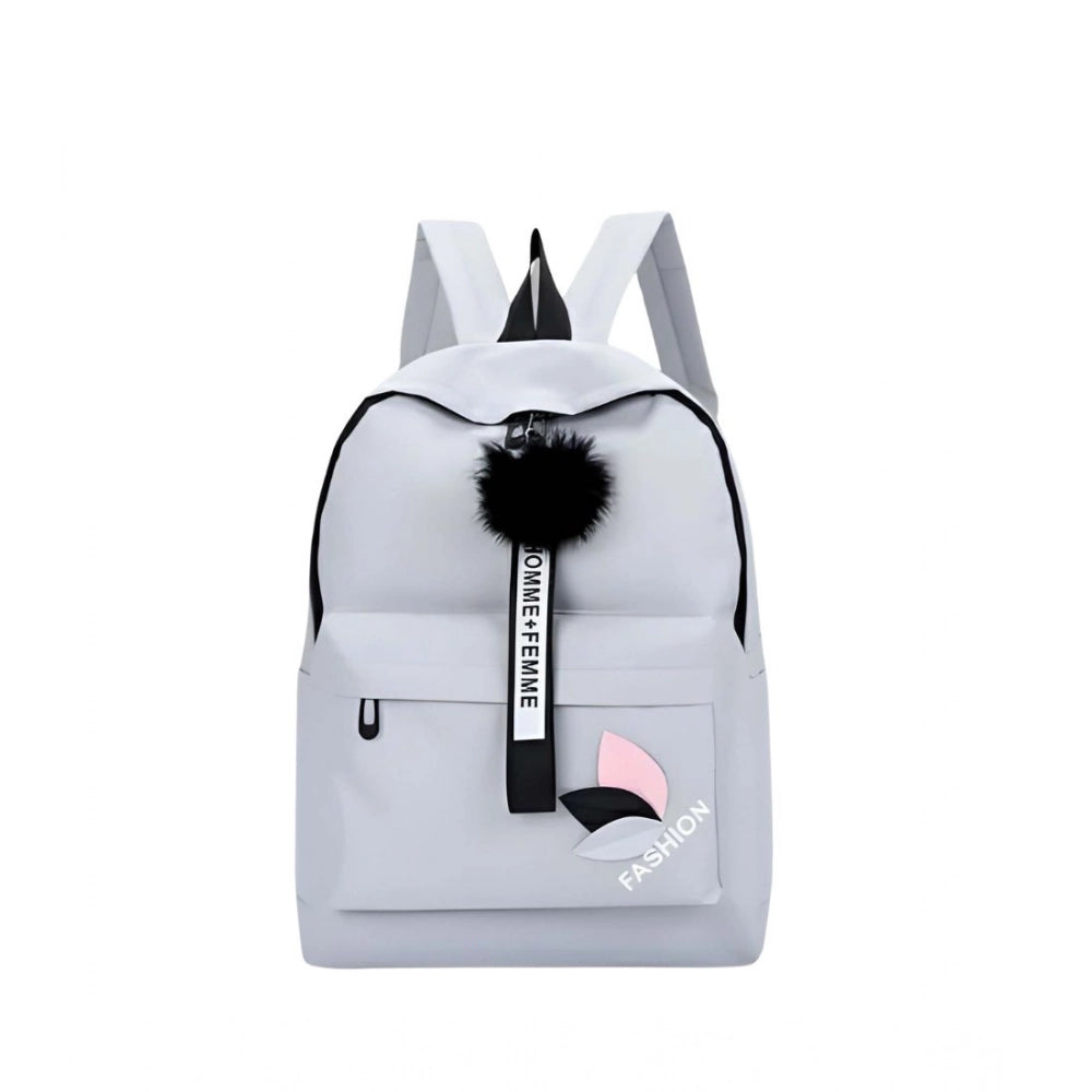 Modish Unisex PU Leather Solid Medium Zipper Backpack