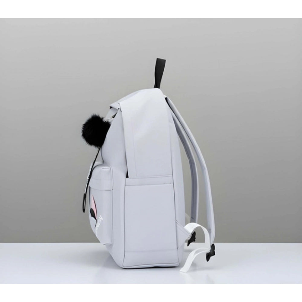 Modish Unisex PU Leather Solid Medium Zipper Backpack