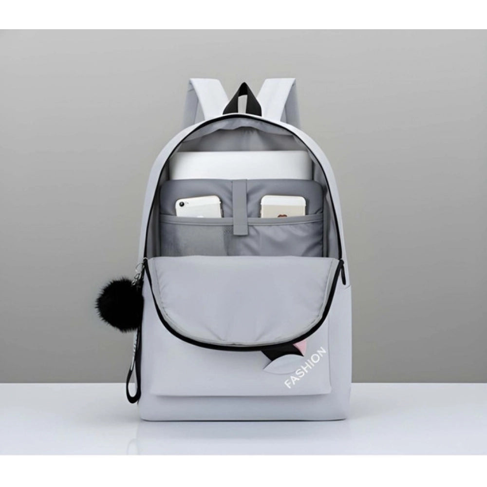 Modish Unisex PU Leather Solid Medium Zipper Backpack