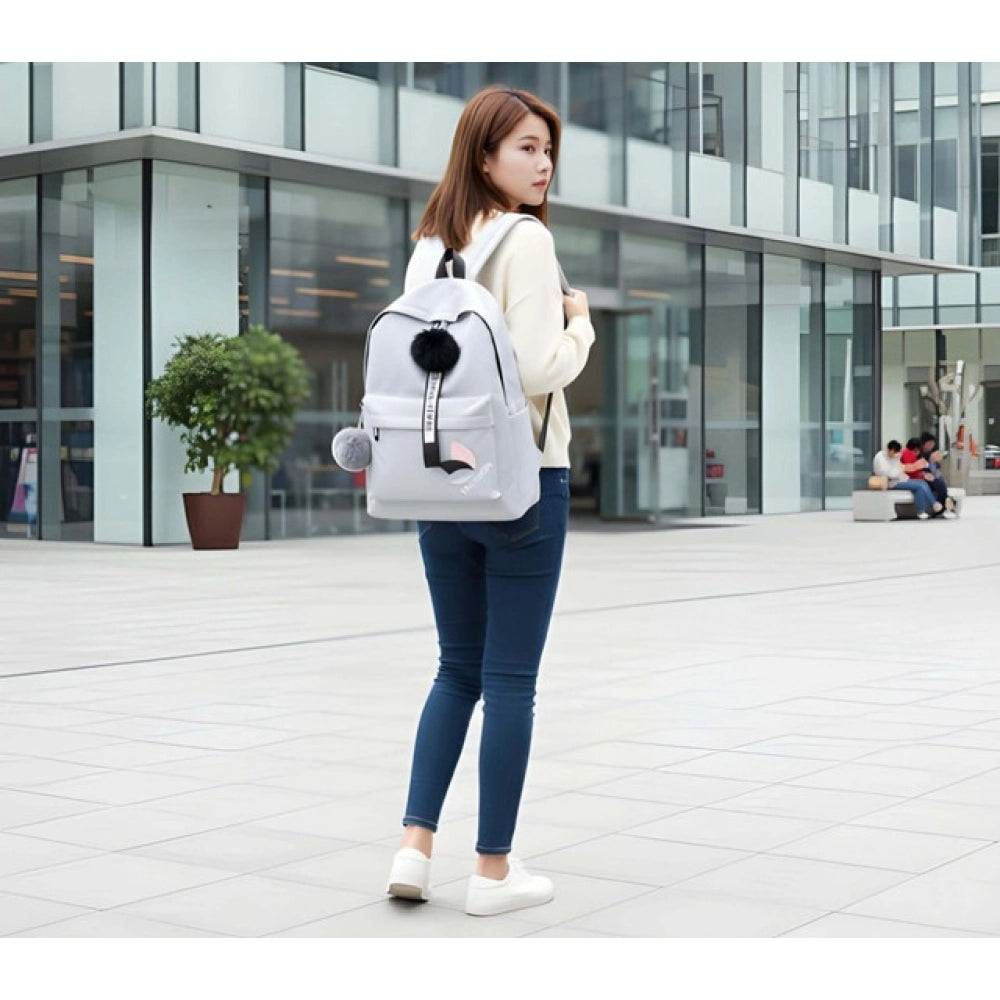 Modish Unisex PU Leather Solid Medium Zipper Backpack