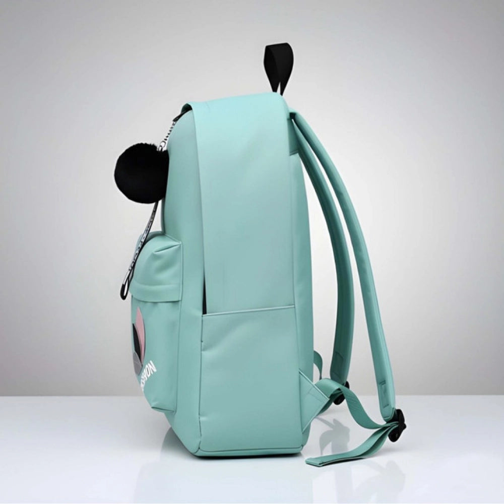 Modish Unisex PU Leather Solid Medium Zipper Backpack
