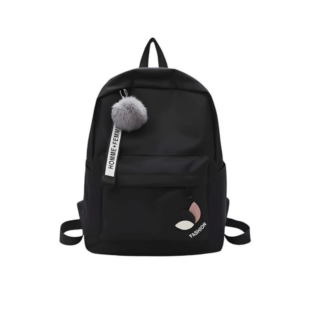 Modish Unisex PU Leather Solid Medium Zipper Backpack