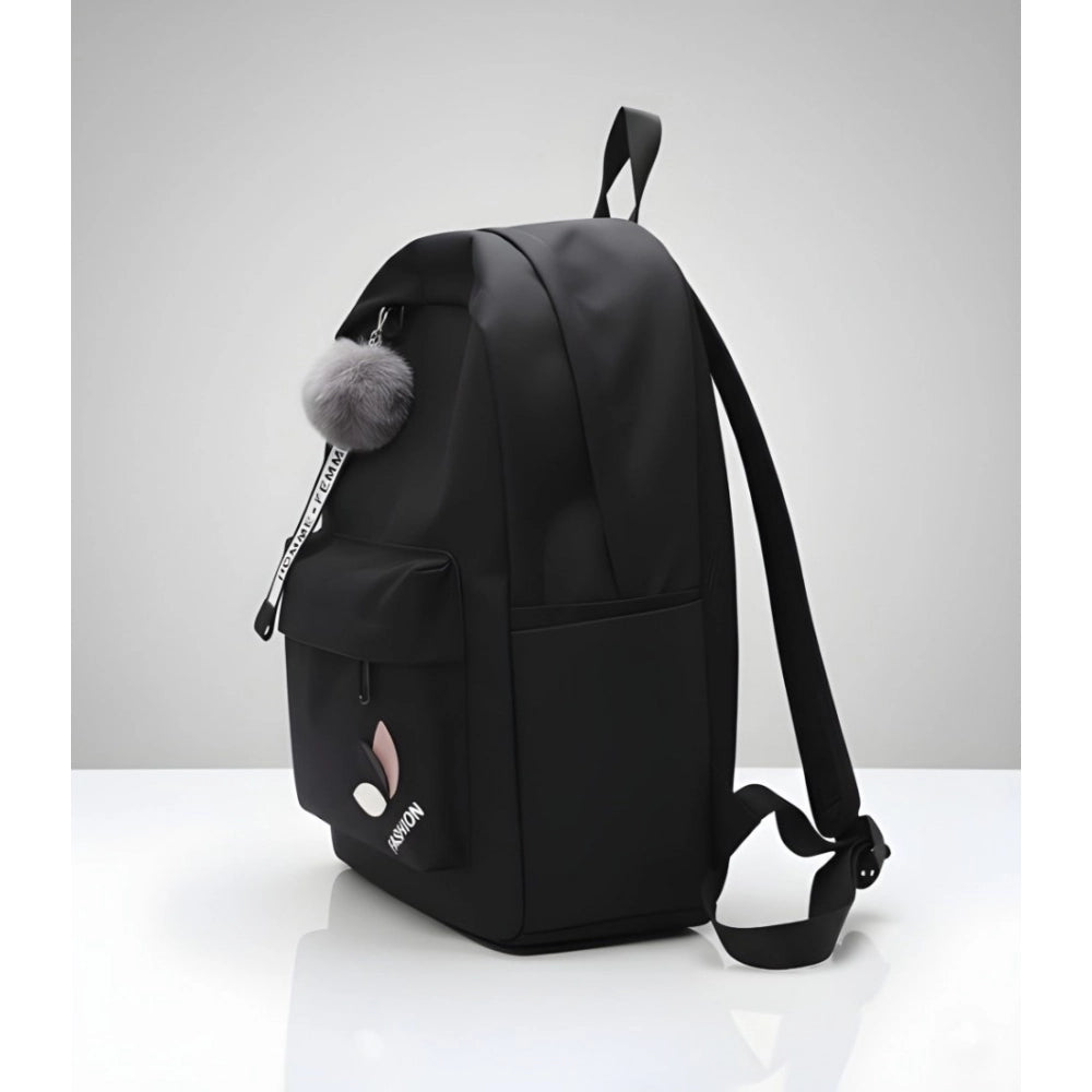 Modish Unisex PU Leather Solid Medium Zipper Backpack