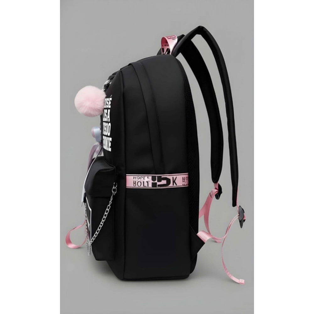 Modish Unisex PU Leather Solid Medium Zipper Backpack