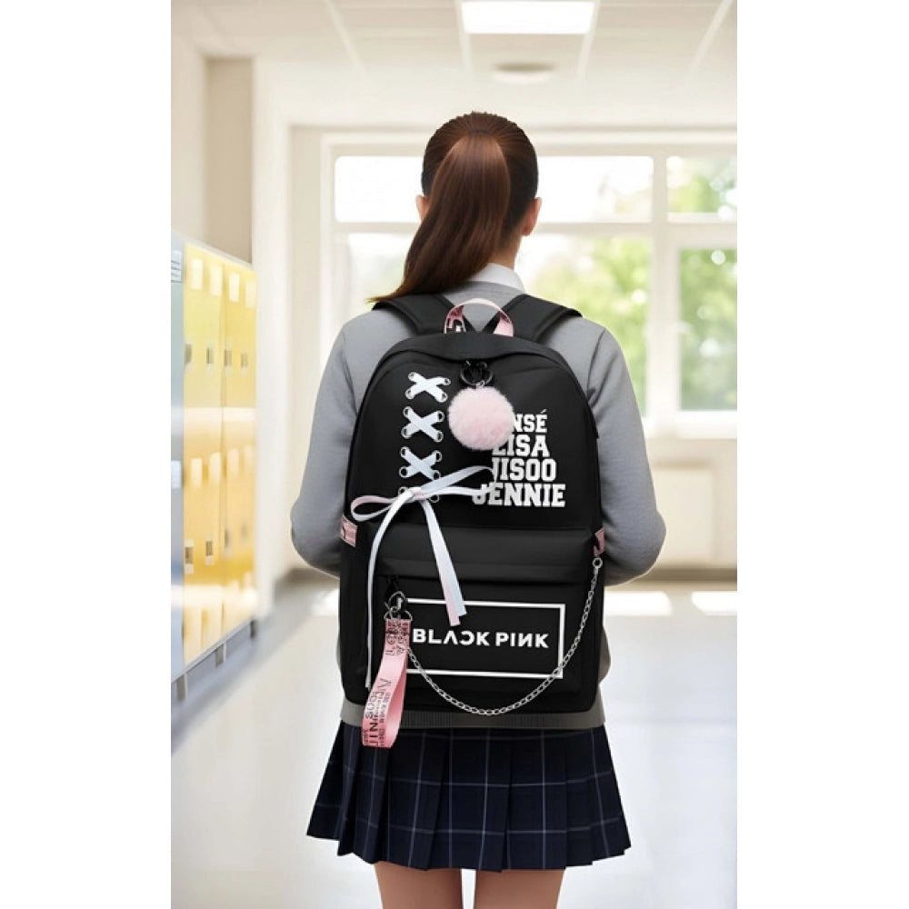 Modish Unisex PU Leather Solid Medium Zipper Backpack