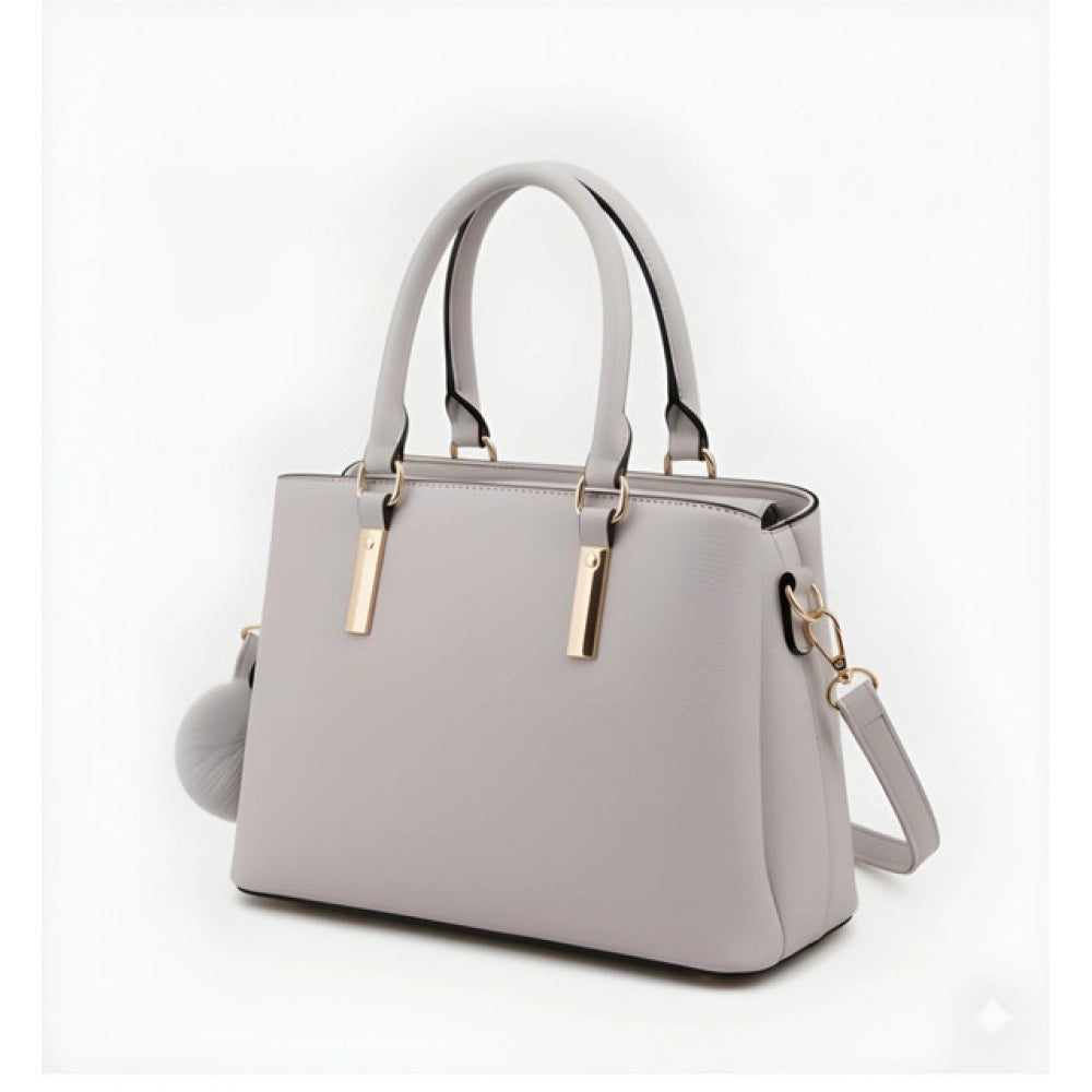 Snazzy Women's PU Leather Solid Shoulder Zipper Handbag