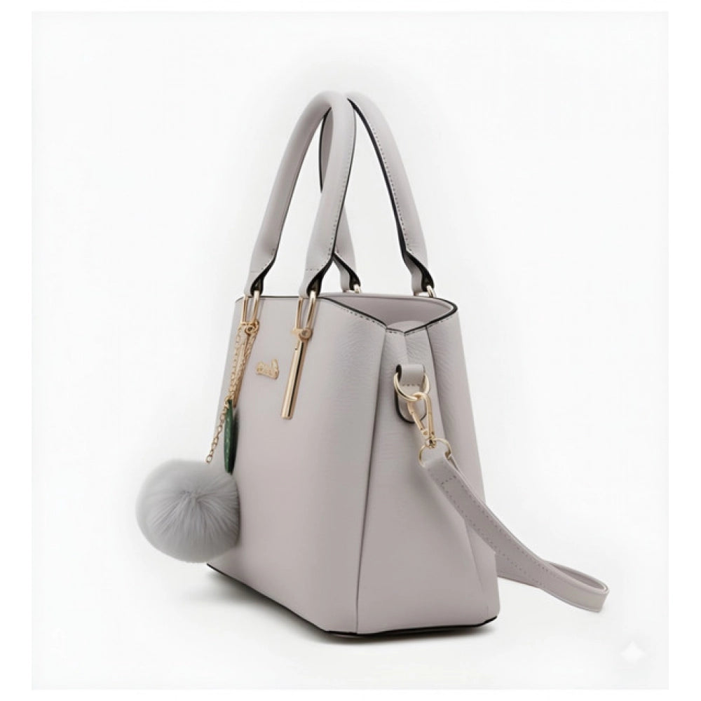 Snazzy Women's PU Leather Solid Shoulder Zipper Handbag