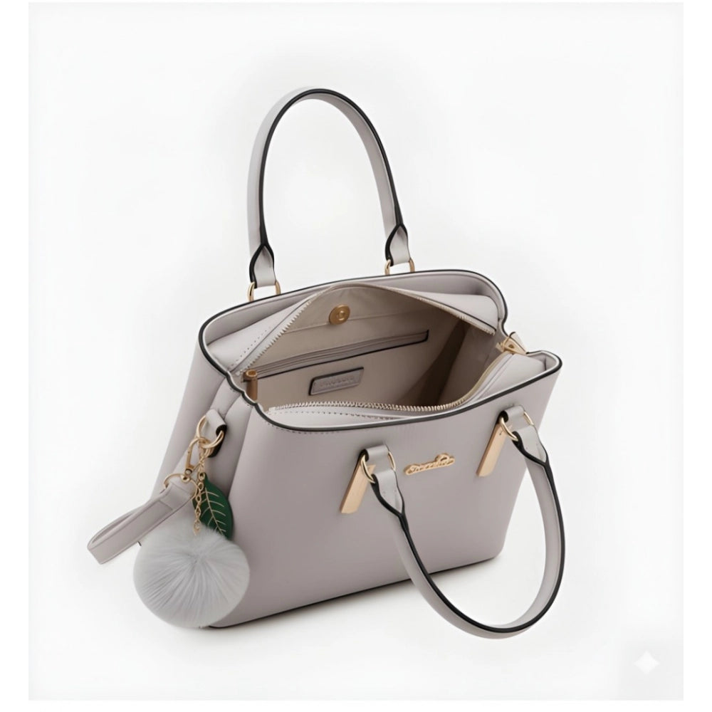 Snazzy Women's PU Leather Solid Shoulder Zipper Handbag