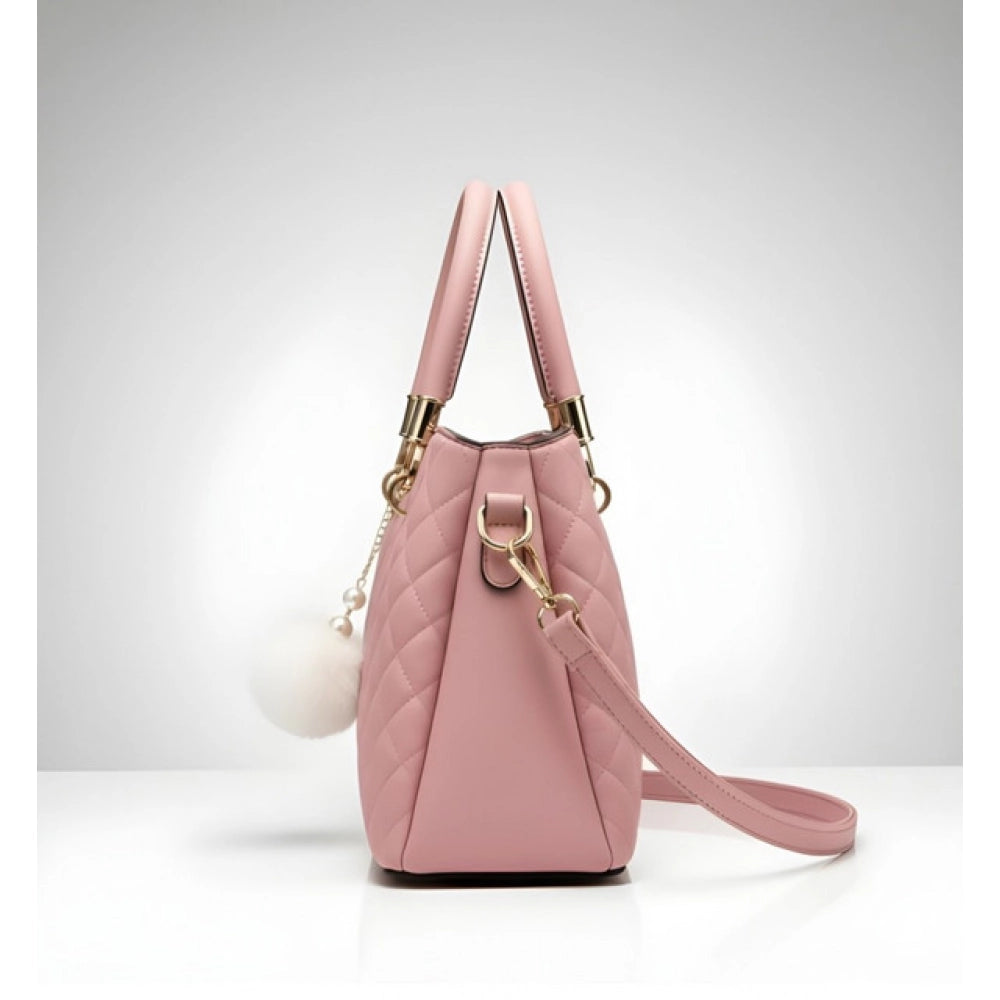Snazzy Women's PU Leather Solid Shoulder Zipper Handbag