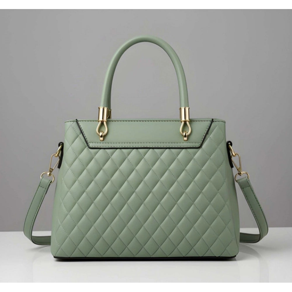 Snazzy Women's PU Leather Solid Shoulder Zipper Handbag